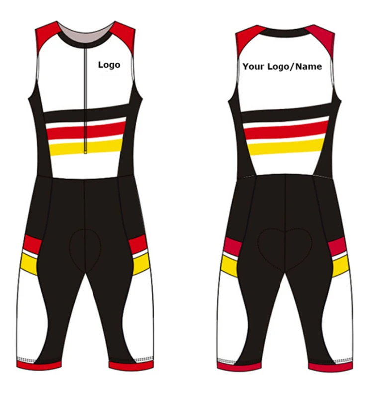 Custom-Designed Sleeveless Triathlon Wetsuit Bicycle Club Bike Team Cycling Triathlon Clothing Skin tight suit Jersey Tri Suit