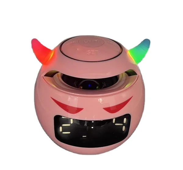 Digital Clock with wireless speaker Bluetooth 5.0 support TF card ,fast charging dual alarm clock bluetooth speakers