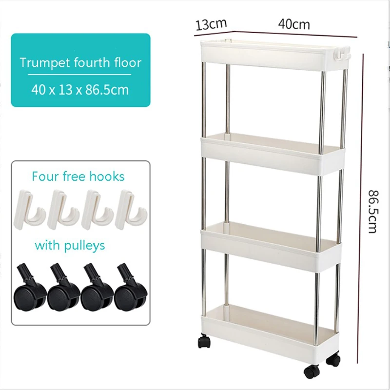 Sustainable Household Restaurants Kitchen 3 Tier Trolley Cart Storage Organiser, Kitchen Storage Trolley 3tier Round