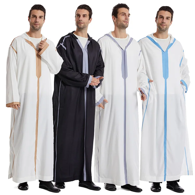 На заказ джеллаба летний марокканский Daffah Qamis Kaftan Kandura Plain Jubbah Dishdasha шифон Jalabiya Thobe мужские мусульмане