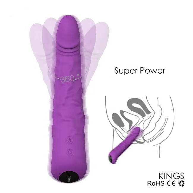 Amorlady safety silicone simulation device rotating dildo vibrator for female masturbation and couples sex