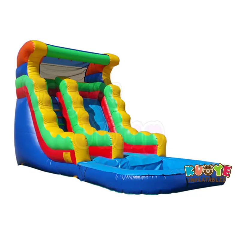 Party rental use commercial grade 0.55mm PVC tarpaulin inflatable water slide with pool for kids and adults