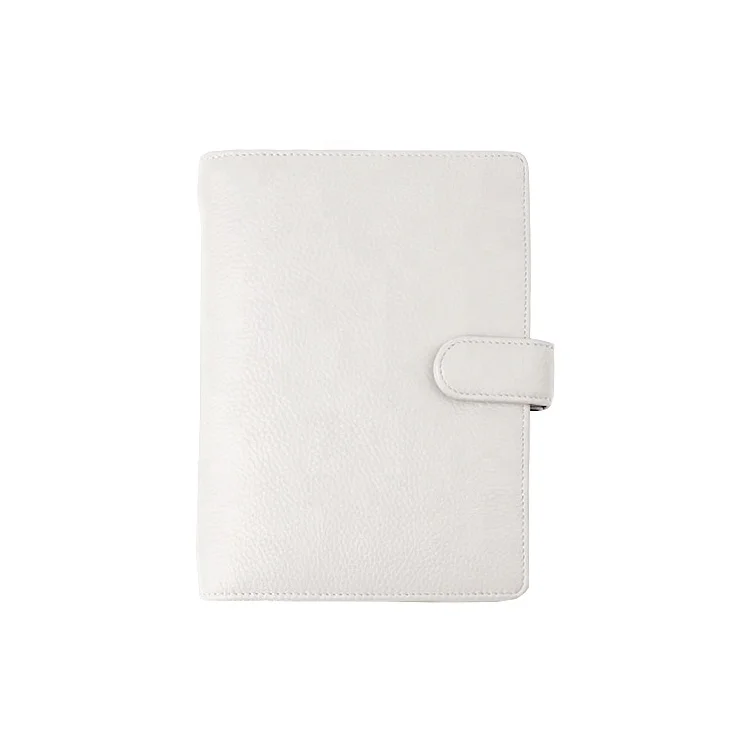 Ring Binder Portfolio Binder 6 Silver Hot Sale Full Grain Cow Genuine A5 Leather Ring Outline Notebook Leather Planner Winbond