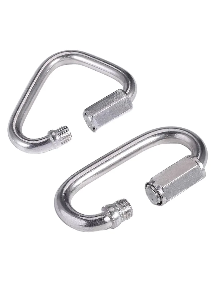 Stainless Steel Quick Link Oval Locking Carabiner Connector for Pet, Backpacks, Key Ring, Dog Leash, Water Bottles