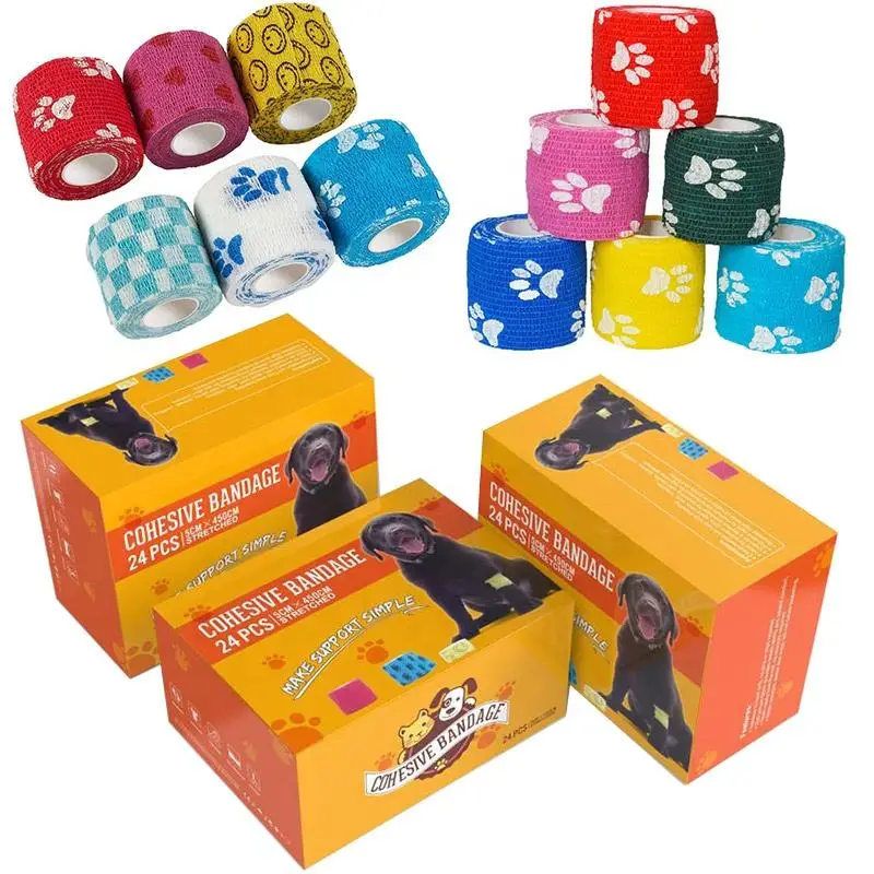 Non Woven Elastic Self-adhesive Bandage Athletic Sports Tape Cohesive Elastic Bandage Vet Wrap