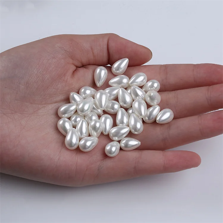 Wholesale White Drop Shape Natural Shell Pearl Beads For Diy Jewelry