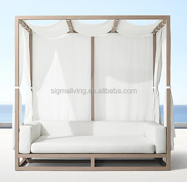 Hotel teak wooden furniture weather teak large beach bed