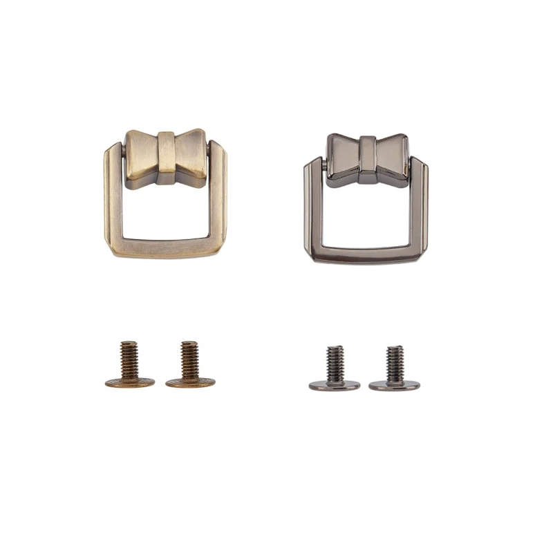 Alloy buckle Bag Strap Connector Clasp For Purse Bowknot Shape Handbag Side Clip Buckles With Loop Ring Metal Rotatable Ring Buc