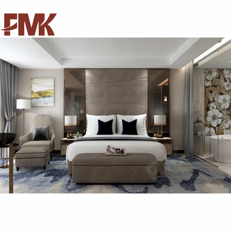 
Simple Modern HPL Material Hotel Bed Room Furniture Bedroom Sets 