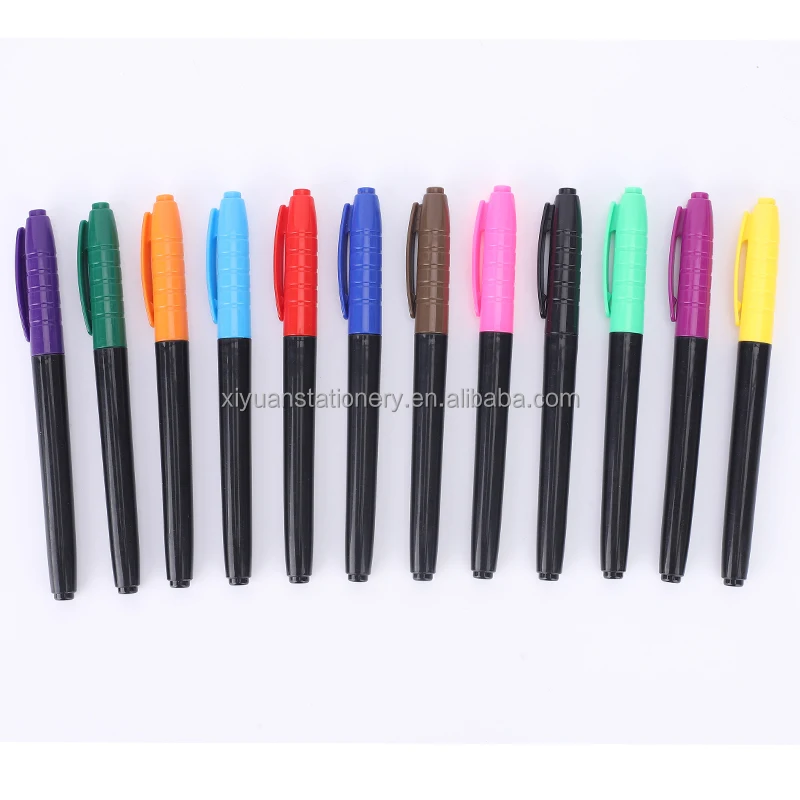 12 Colors Fine Tip Dry Erase Markers 0.5mm Plastic Whiteboard Pen with Low Odor Red and Green Inks