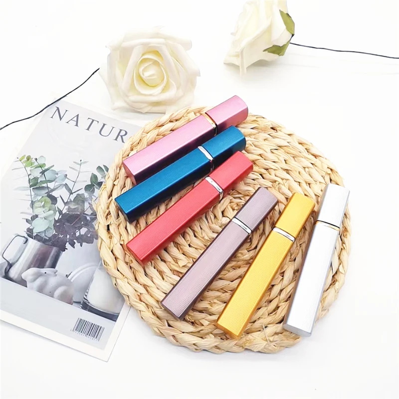 Multiple colors are available 12ml Perfume Sub-bottling Aluminum Shell Perfume Bottle Cosmetic Sub-bottling Press Spray Bottle