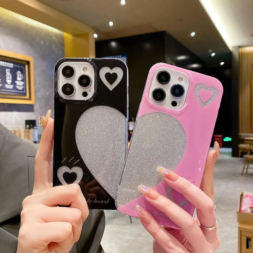 Popular Fashion Lover Couple Style Luxury Cell Phone Cover For iPhone 11 12 13 14 Laser Phone Case for iphone 14 pro