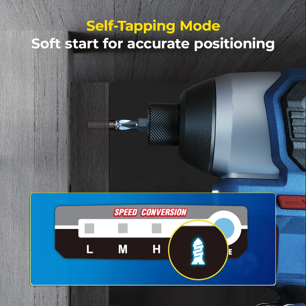 DongCheng Electric Tools 20V 165N.m Torque Brushless Motor 3-speed Cordless Impact Screw Driver