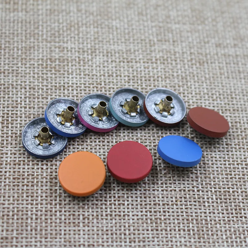 New Fashion Jackets Paint Metal Denim Round Spring Snap Button For Garment