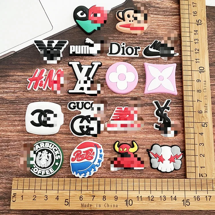 BHC OEM/ODM Wholesale Custom Brand Designer charms for bracelets shoe charms Luxury crockely-shoes PVC croc charms luxury