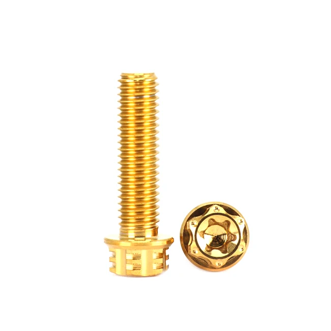 Hot Sales Motorcycle Titanium Disc Brake Bolts Flange Hex Head bolts Torx Head Flange Screw