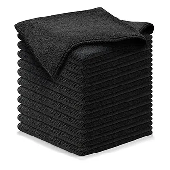 300gsm 30*30 см черная ткань из микрофибры для мытья автомобиля салфетка для мытья посуды кухонное полотенце