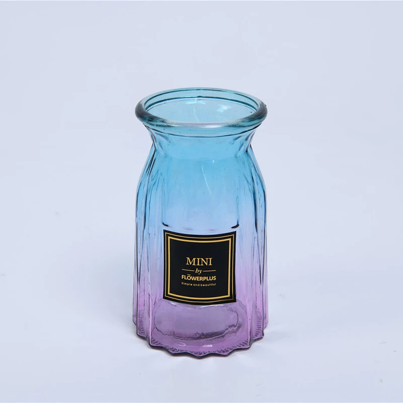 Aspire hot sale  gradient color clear glass flower vase for home decor