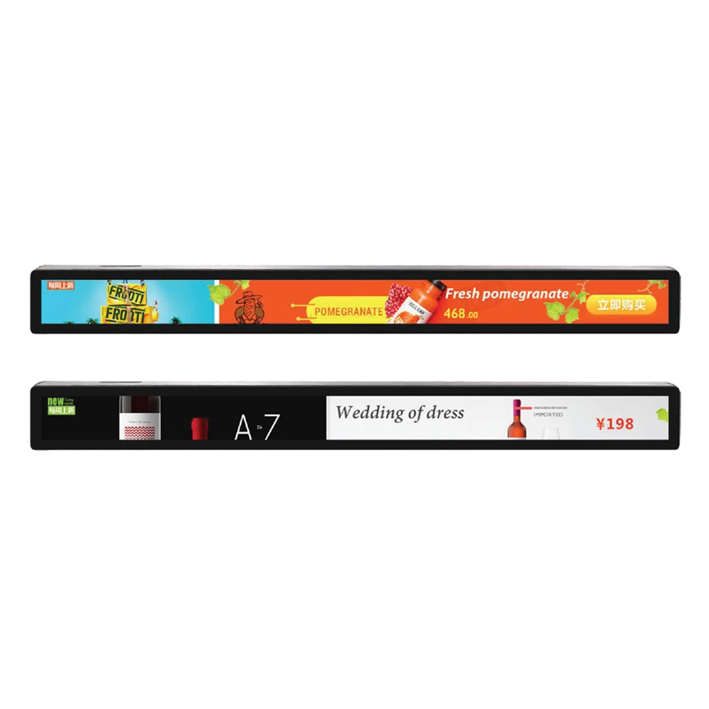 18.9 inch Supermarket Digital Advertising Player Slim Shelf Stretched LCD Display