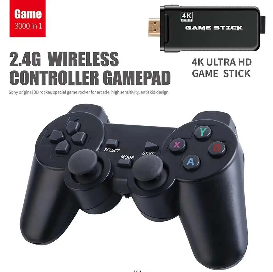  U8 4K HD видео игровая консоль 2 4G двойной беспроводной контроллер 64 ГБ 10000 игр Классическая Ретро ТВ для