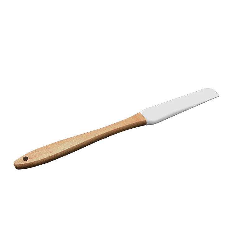 Food Grade Wood Handle Silicone Kitchen Scraper Bake