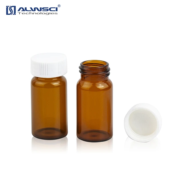 Alwsci 20 мл флакон из янтарного стекла закрытый черный PP крышка 27,5x57мм