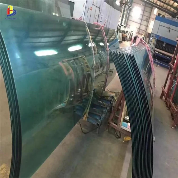 Long clear 5+5  6+6 architectural curved laminated glass