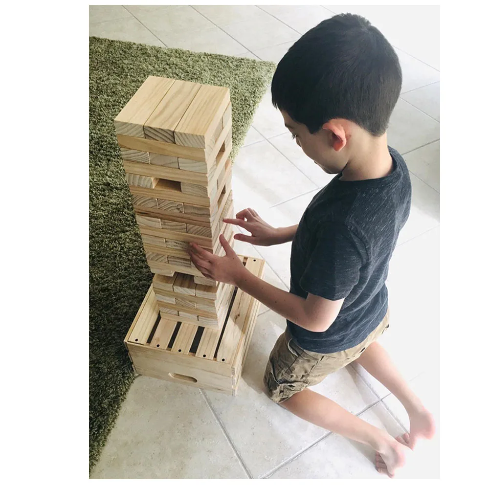 Janga Wood tower games jeu jumbo Big Custom Janga geant en espanol  juego ahsap large building blocks bricks number 54 pieces