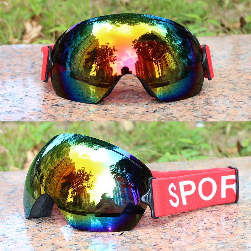 Uv400 Protection Skiglasses Sport Snow Board OEM Custom Anti Fog Ski Glasses Straps Lens Ski Goggle