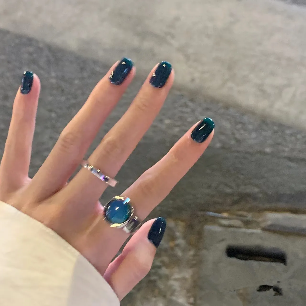 Foretrend new  French Coffin Nail Medium ballerina artificial reusable stick false press on nails for salon hot