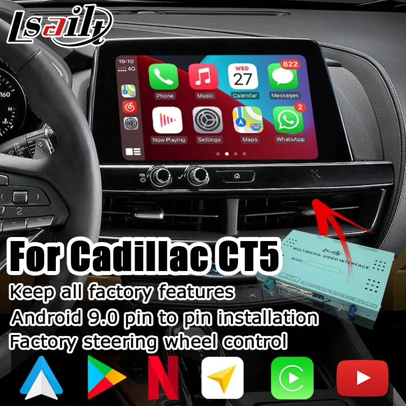 Android / CP AA interface for Cadillac CT5 2019- with gps navigation auto android optional CUE system by Lsailt