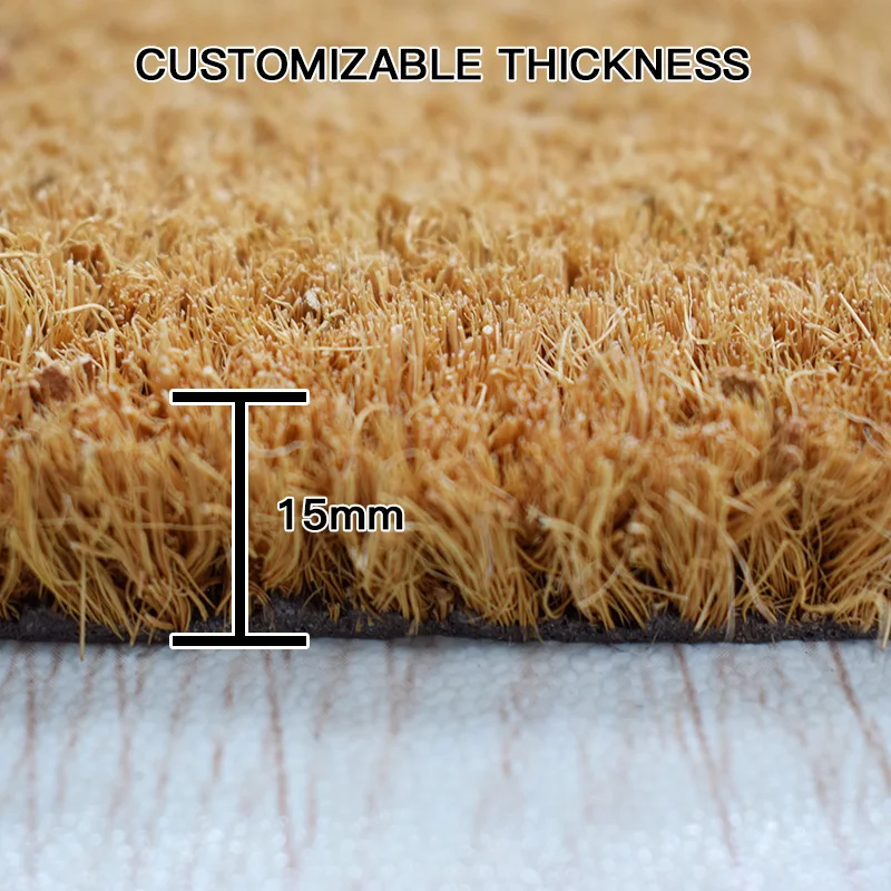 Front Door rugs Entryway Outdoor carpet with Heavy Duty Front Porch Welcome Entry Brown Mat with Black Font Coco coir Doormat