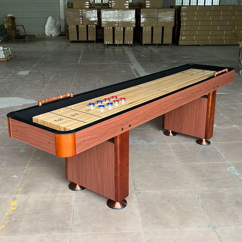High-end luxury competition and event shuffleboard table 9 feet 2.74 meters solid wood shuffleboard table