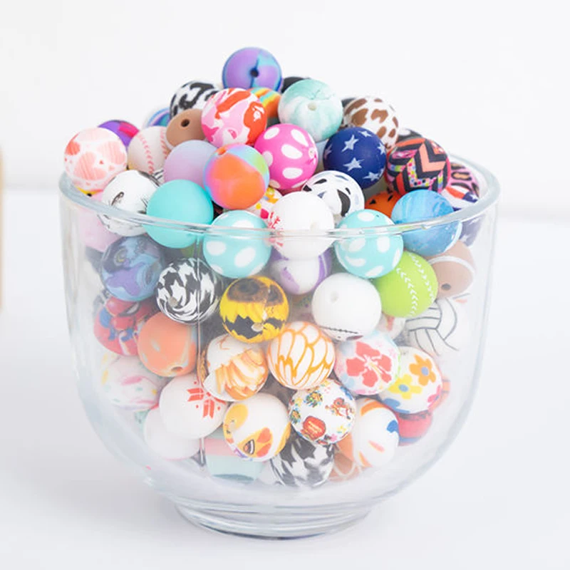 Оптовая продажа Мягкие успокаивающие бусины цветные бусины ювелирные изделия браслеты Силиконовые Детские Прорезыватели для зубов