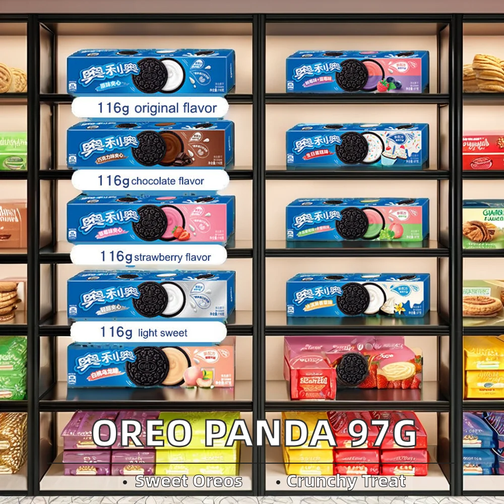 Оптовая продажа Ooreoo печенье с пандой низкая цена 97 г Оригинальный Шоколад клубника сэндвич вафли со сладким сливочным вкусом экзотические закуски