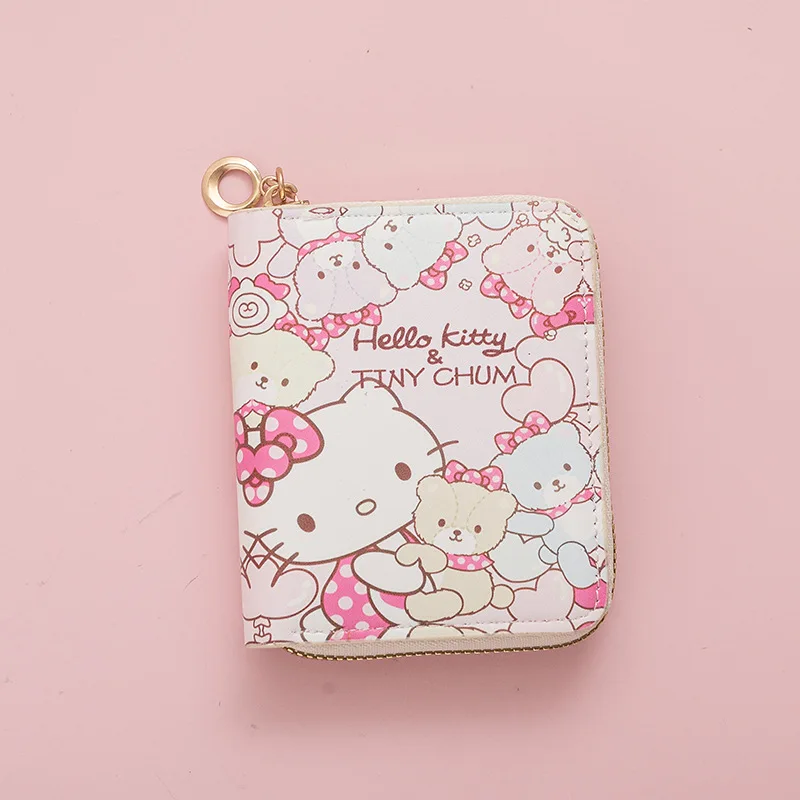 New Short Hell KT Cute Cat Purse Coin Wallets Cartoon Student Women Girls Mini Zipper Fancy Hello KT PU Wallets