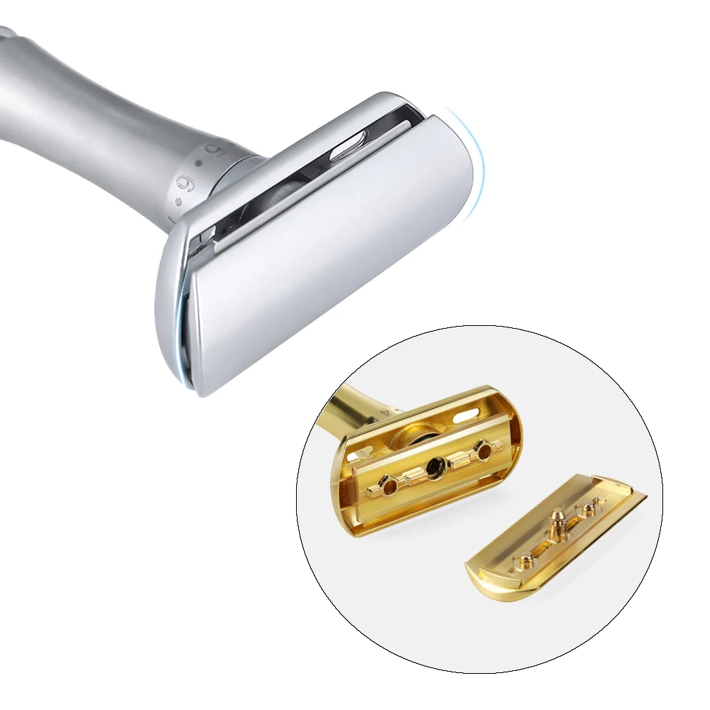 Spolo Double Edge Safety Razor Adjustable Sharpness Shaver With Stainless Steel Blades Twin Blade Shaving Razor For Man