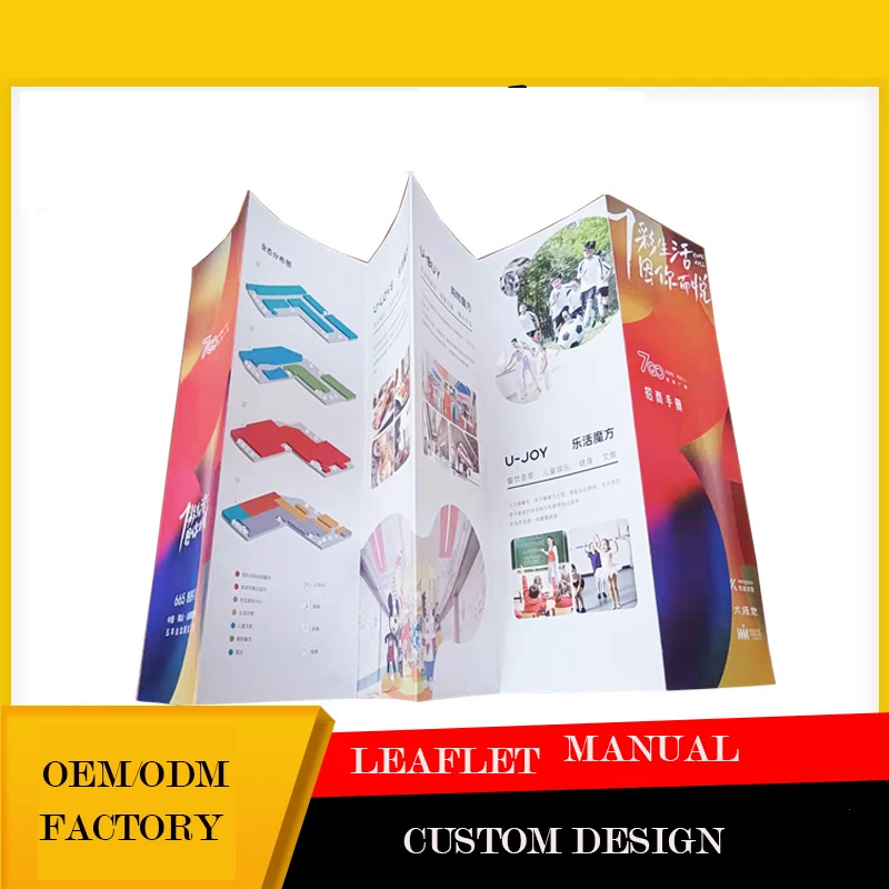 Wholesale custom printing luxury folding brochure flyer service print instruction booklet user manual