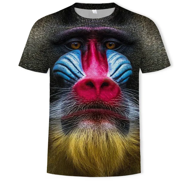 New Arrive Popular Novelty Animal Pig Monkey Series 3D Printed Shirt for Men Harajuku Summer 3D Printing Shirt From Men