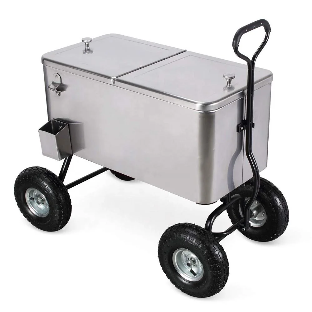 80QT Cooler Cart With 10 Inch Inflatable Wheels