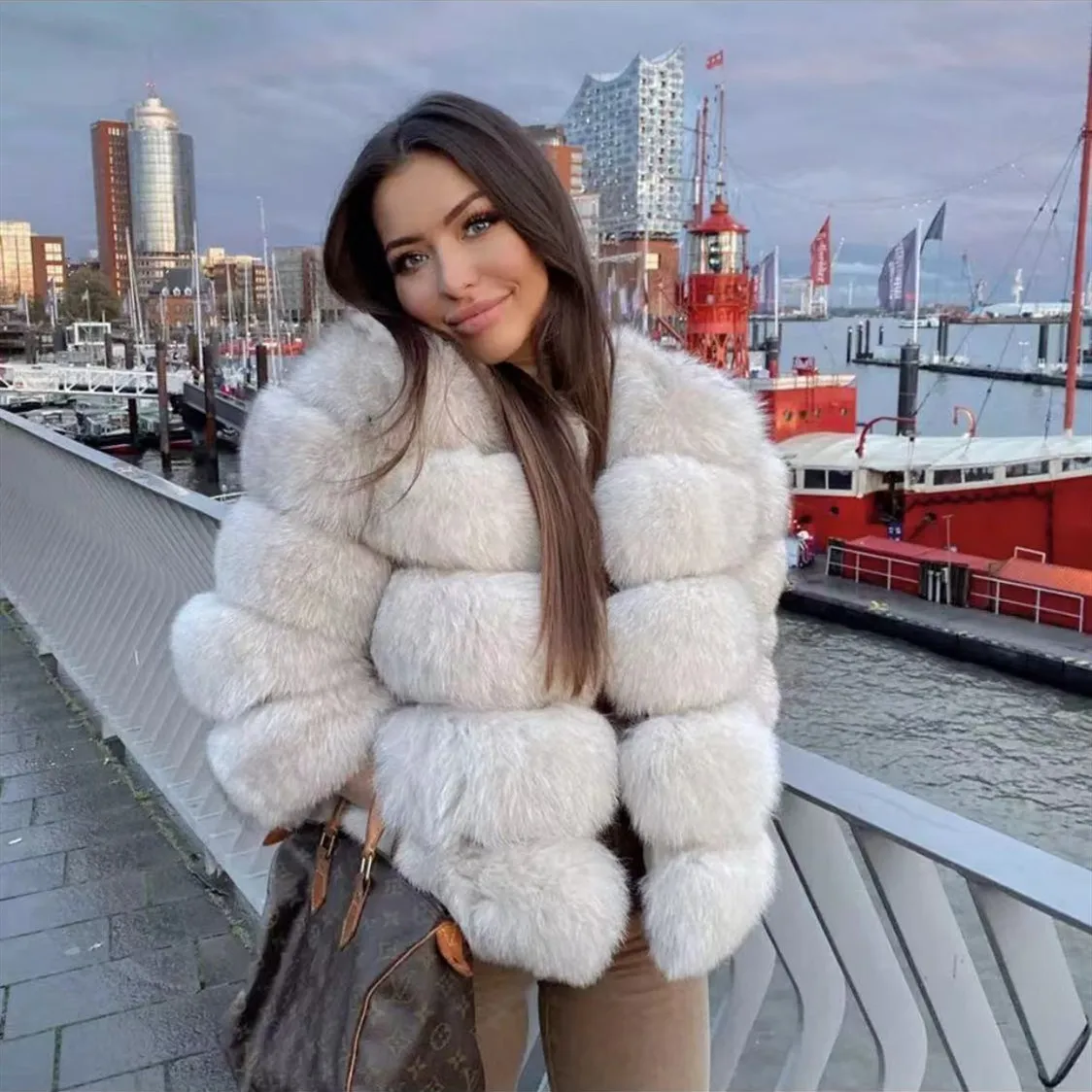 2022 Wholesale Winter Tibet  Fur Jacket Real Mongolian Fur Coat Women