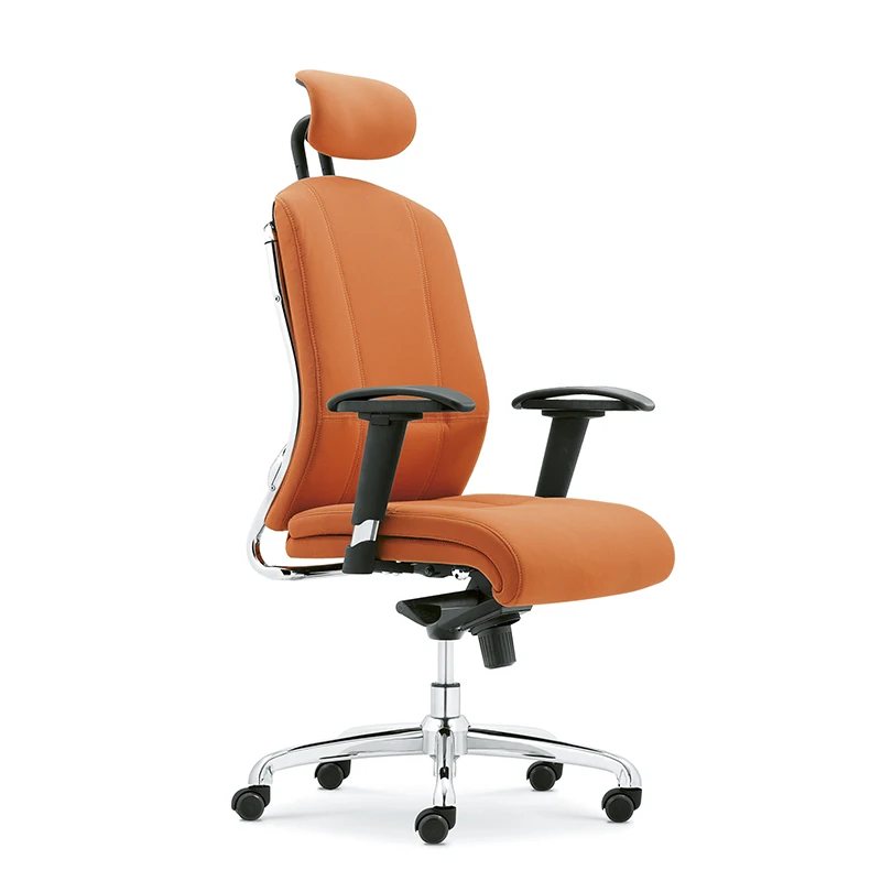 Rainbow Modern Orange Color Adjustable Office Chair PU Leather Office Chair
