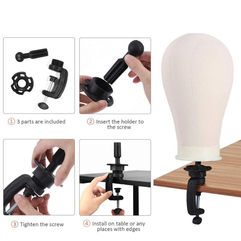 42 Pcs Set Canvas Head for Wigs 21/22/23/24 inch Salon Styling Hairstyle Doll Head Durable Equipped with brackets & Pearl Needle