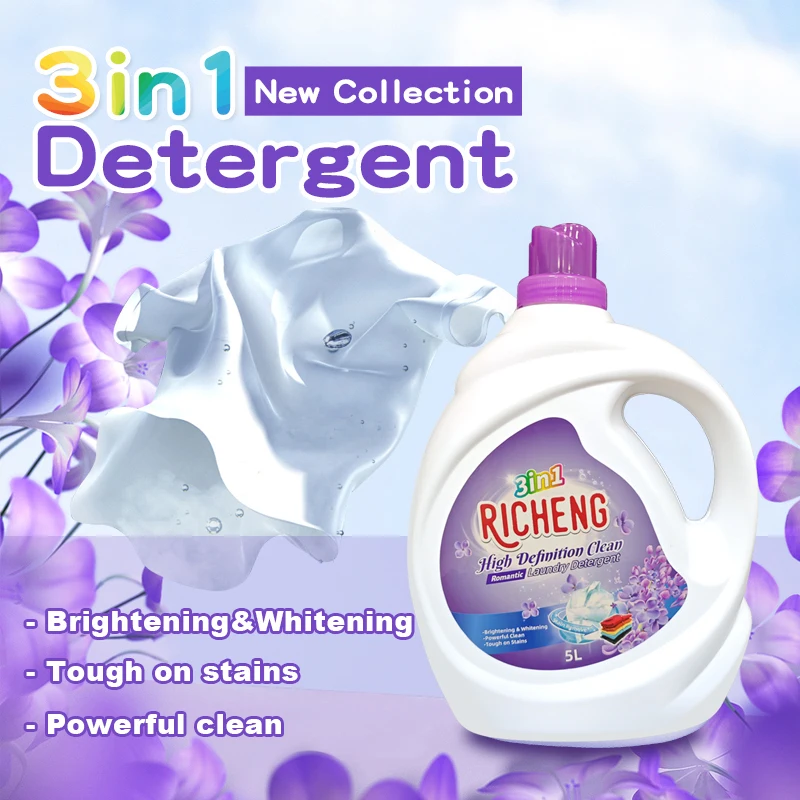 Wholesale New formula 3 in 1 Fragrance Lasting 5L Wash Liquid Laundry Detergent for Washing All Clothes Cleaning Products