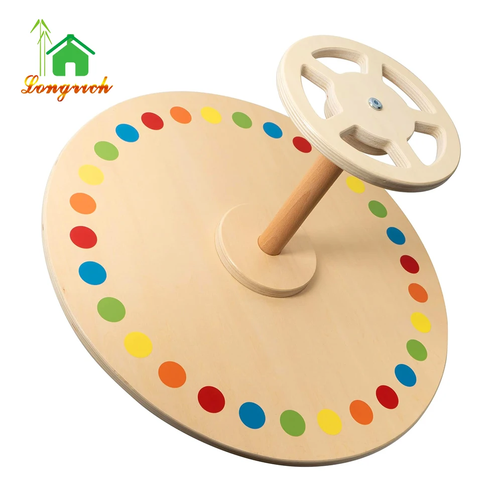 Spinner Stand Toddler Toy Wooden Stand and Spin Toy for Kids Indoor or Outdoor Toy for Children