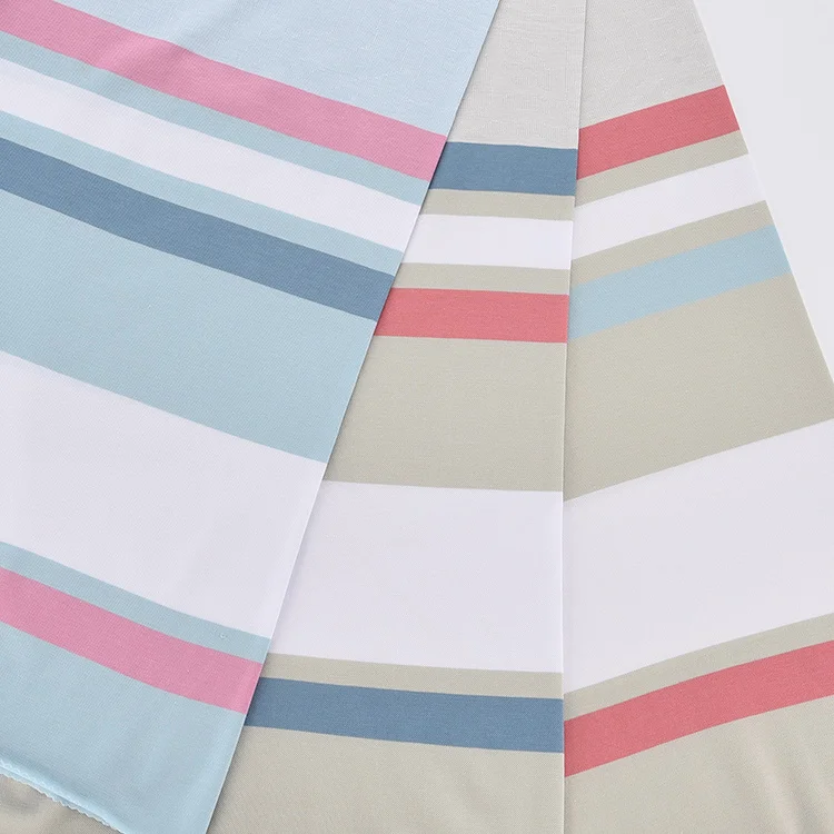 Custom Breathable Yarn Dyed Jacquard Knitted Fabric Stripe 95% Cotton 5% Spandex Polo Fabric