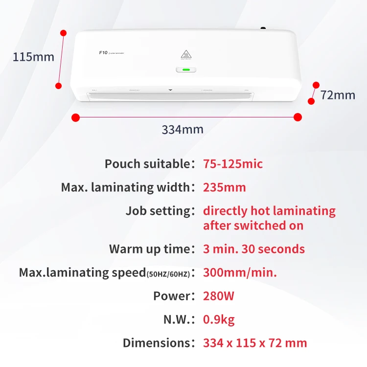 Hot A4 Desktop Laminator 2 Roll Laminating Machine 9 inch hot roll laminator