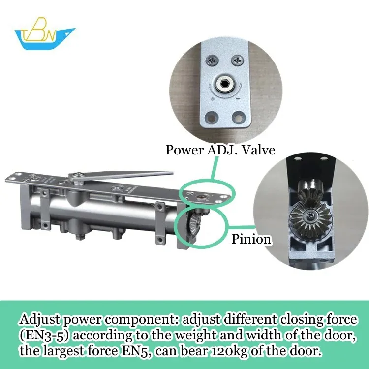 
Professional Design Heavy Duty Concealed Hydraulic Door Closer Exclusive EN5 Max 120kg Slide back 