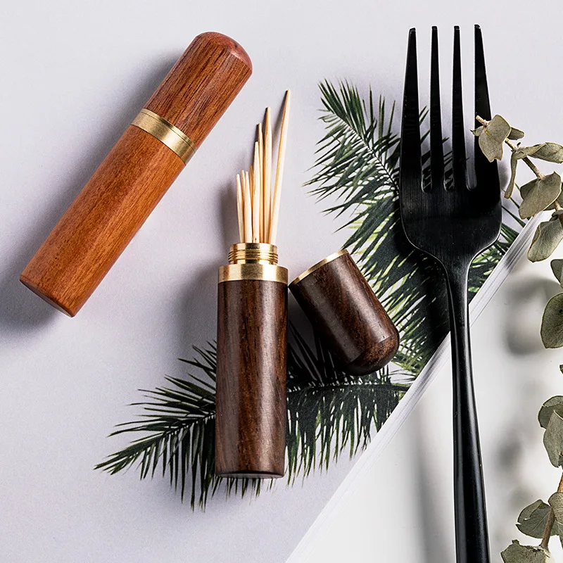 Wholesale high quality compact and convenient wooden toothpick box