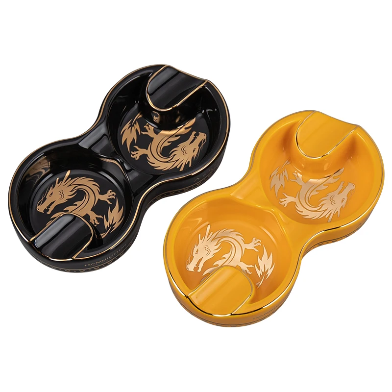 Uniquely Designed Ceramic Dragon Cigar Ashtray Porcelain with Custom Logo and Pattern Wholesale Order Welcome